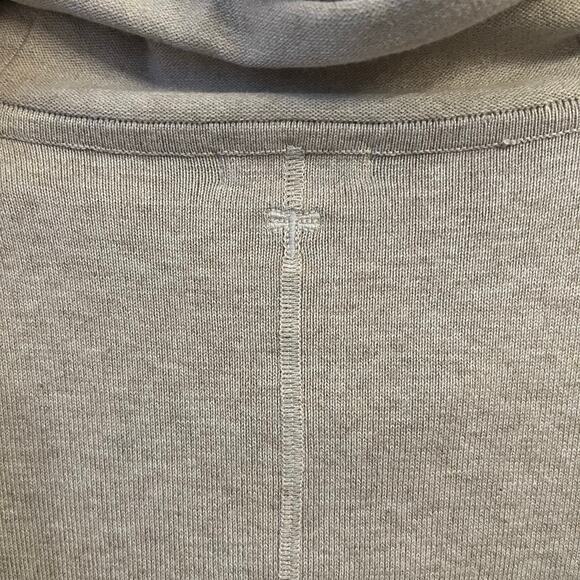 Tyler Böe Cowl Neck Tunic Sweater Large Cashmere Blend Beige Tan Preppy Classic - Picture 8 of 12